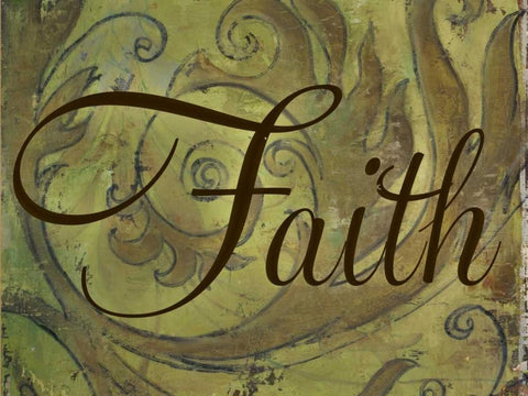 Faith White Modern Wood Framed Art Print with Double Matting by Pinto, Patricia