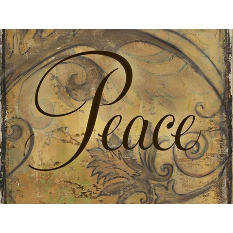 Peace Gold Ornate Wood Framed Art Print with Double Matting by Pinto, Patricia