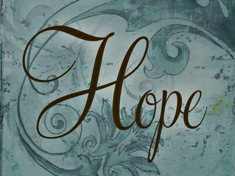 Hope White Modern Wood Framed Art Print with Double Matting by Pinto, Patricia