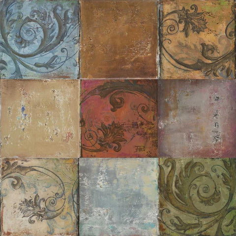 Moroccan Patch II Gold Ornate Wood Framed Art Print with Double Matting by Pinto, Patricia