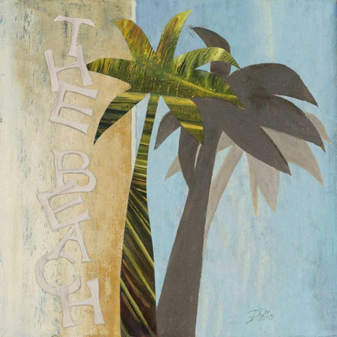 The Beach Black Modern Wood Framed Art Print by Pinto, Patricia