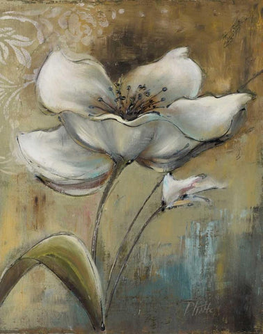 Spring I White Modern Wood Framed Art Print with Double Matting by Pinto, Patricia