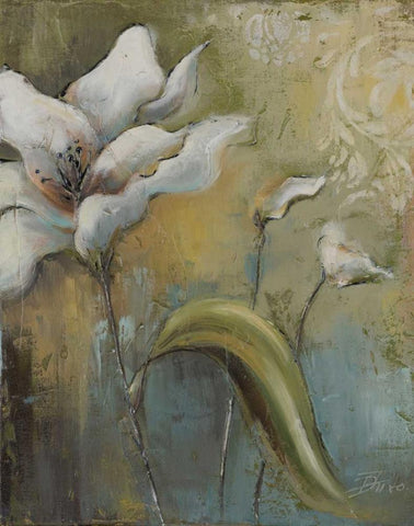 Spring II White Modern Wood Framed Art Print with Double Matting by Pinto, Patricia