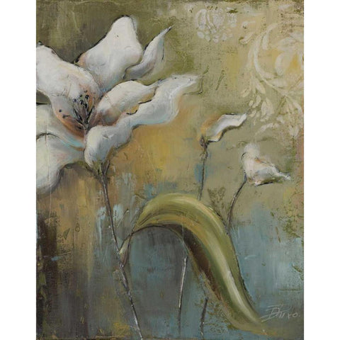 Spring II Black Modern Wood Framed Art Print with Double Matting by Pinto, Patricia