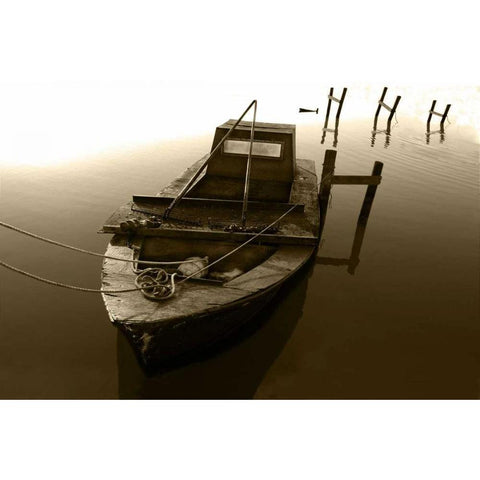 Boat III Black Modern Wood Framed Art Print with Double Matting by Mabat, Ynon