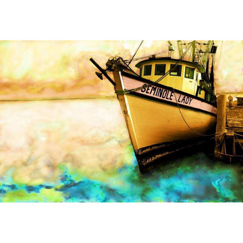 Boat V Black Modern Wood Framed Art Print with Double Matting by Mabat, Ynon