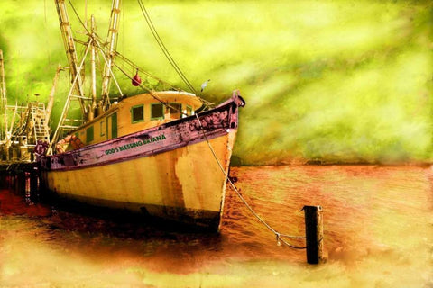 Boat VI Black Ornate Wood Framed Art Print with Double Matting by Mabat, Ynon