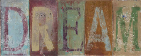 DREAM White Modern Wood Framed Art Print with Double Matting by Pinto, Patricia