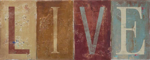 LIVE White Modern Wood Framed Art Print with Double Matting by Pinto, Patricia