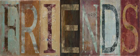 FRIENDS White Modern Wood Framed Art Print with Double Matting by Pinto, Patricia