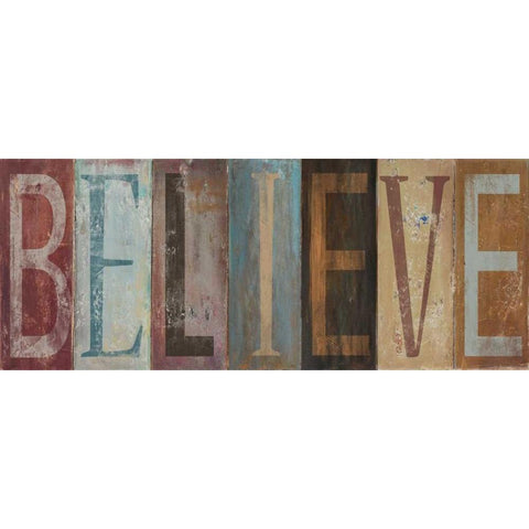 BELIEVE White Modern Wood Framed Art Print by Pinto, Patricia