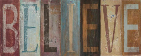 BELIEVE White Modern Wood Framed Art Print with Double Matting by Pinto, Patricia