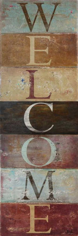 Welcome Black Ornate Wood Framed Art Print with Double Matting by Pinto, Patricia