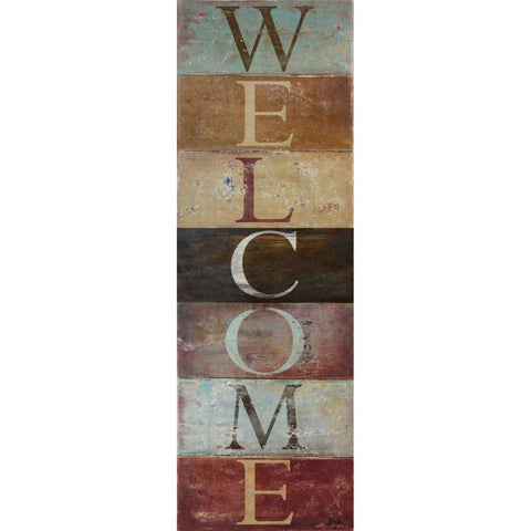 Welcome Black Modern Wood Framed Art Print by Pinto, Patricia
