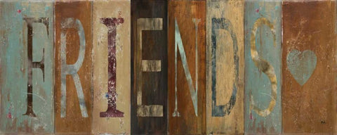 FRIENDS White Modern Wood Framed Art Print with Double Matting by Pinto, Patricia