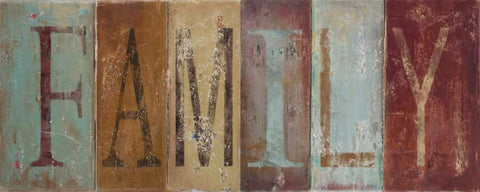 FAMILY Black Ornate Wood Framed Art Print with Double Matting by Pinto, Patricia