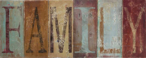 FAMILY Black Ornate Wood Framed Art Print with Double Matting by Pinto, Patricia