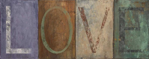 LOVE Black Ornate Wood Framed Art Print with Double Matting by Pinto, Patricia