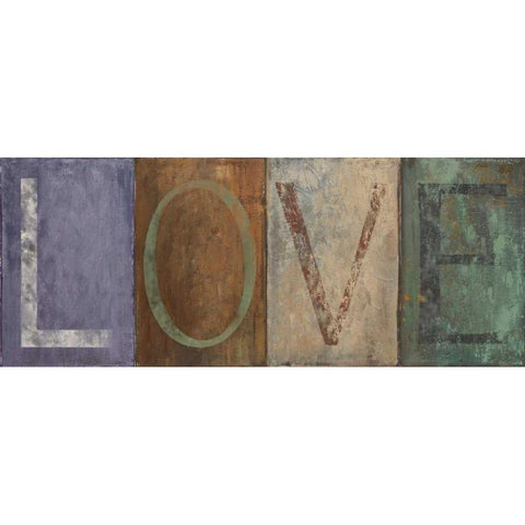 LOVE Black Modern Wood Framed Art Print with Double Matting by Pinto, Patricia