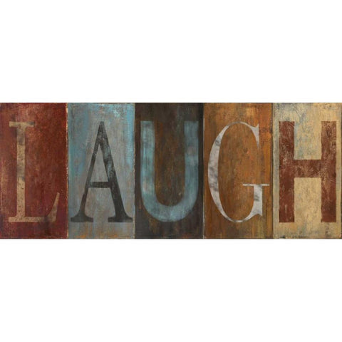 LAUGH Black Modern Wood Framed Art Print with Double Matting by Pinto, Patricia