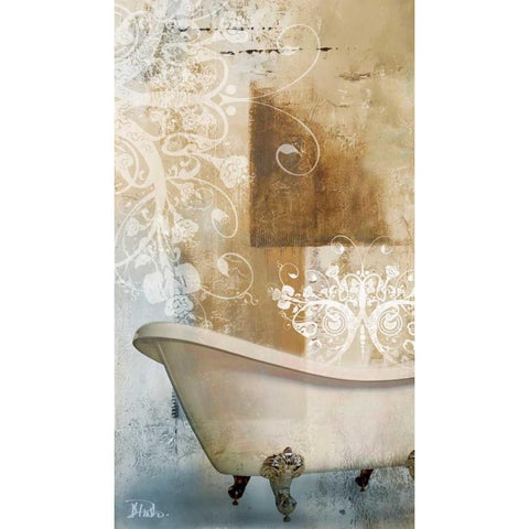 Bathroom and Ornaments I White Modern Wood Framed Art Print by Pinto, Patricia