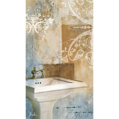 Bathroom and Ornaments II Gold Ornate Wood Framed Art Print with Double Matting by Pinto, Patricia