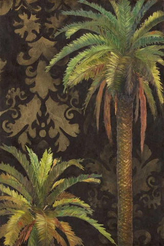 Palms I Black Ornate Wood Framed Art Print with Double Matting by Pinto, Patricia