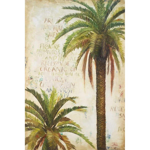 Palms and Scrolls I Gold Ornate Wood Framed Art Print with Double Matting by Pinto, Patricia