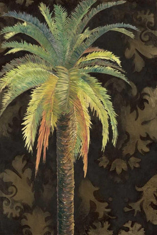 Palms II Black Ornate Wood Framed Art Print with Double Matting by Pinto, Patricia