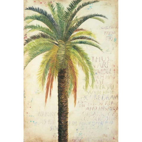 Palms andScrolls II White Modern Wood Framed Art Print by Pinto, Patricia