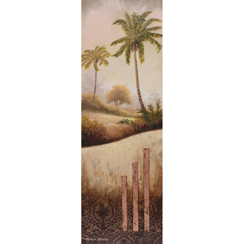 Tropical Gardens I Black Modern Wood Framed Art Print with Double Matting by Marcon, Michael