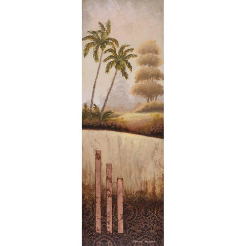 Tropical Gardens II White Modern Wood Framed Art Print by Marcon, Michael