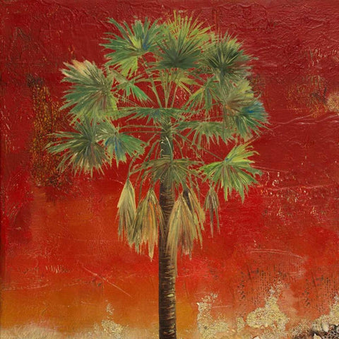 La Palma on Red IV Black Modern Wood Framed Art Print by Pinto, Patricia