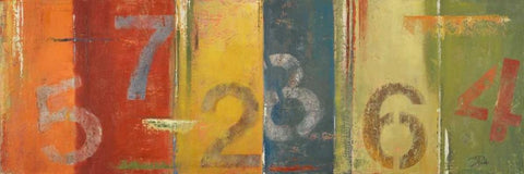 Lucky Numbers I White Modern Wood Framed Art Print with Double Matting by Pinto, Patricia