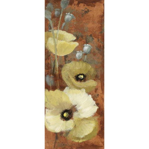 Autumn Poppies I White Modern Wood Framed Art Print by Loreth, Lanie