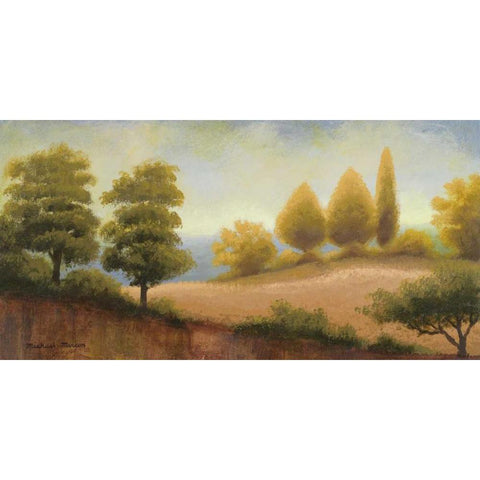 September Countryside White Modern Wood Framed Art Print by Marcon, Michael