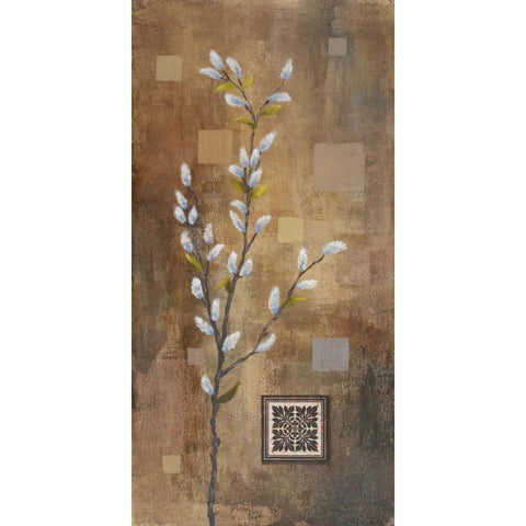 Willow Branch I Gold Ornate Wood Framed Art Print with Double Matting by Marcon, Michael