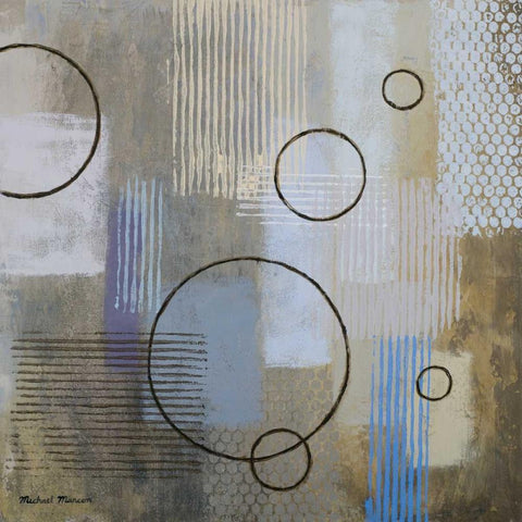 Rain Abstract II White Modern Wood Framed Art Print with Double Matting by Marcon, Michael