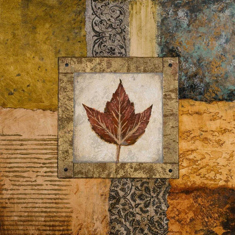 Fallen Leaf I White Modern Wood Framed Art Print with Double Matting by Marcon, Michael