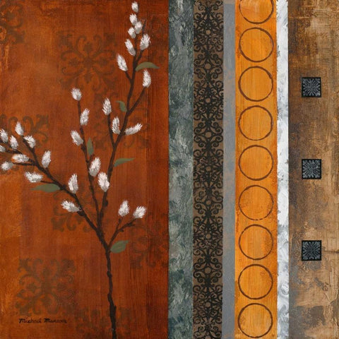 Willow Stems I Black Modern Wood Framed Art Print by Marcon, Michael