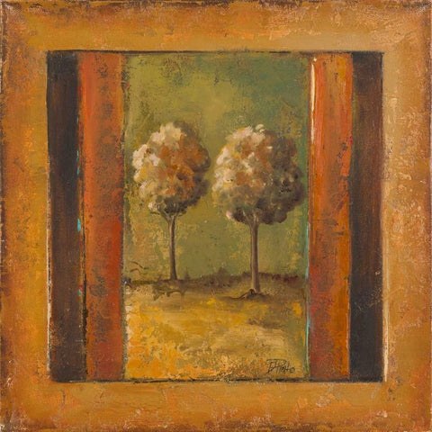 Lonely Trees III Black Ornate Wood Framed Art Print with Double Matting by Pinto, Patricia