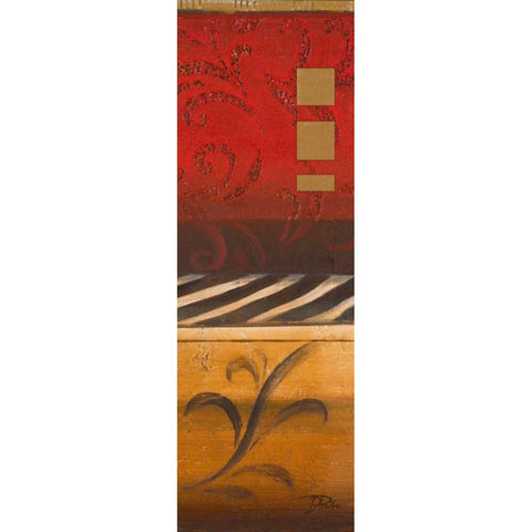 Red Collage I Black Modern Wood Framed Art Print with Double Matting by Pinto, Patricia