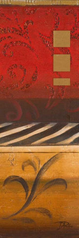 Red Collage I White Modern Wood Framed Art Print with Double Matting by Pinto, Patricia