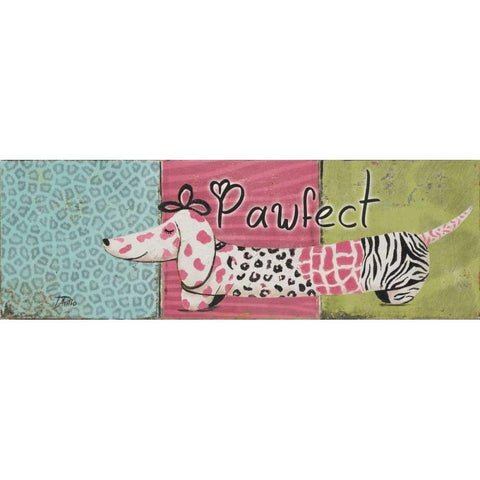 Pawfect White Modern Wood Framed Art Print by Pinto, Patricia