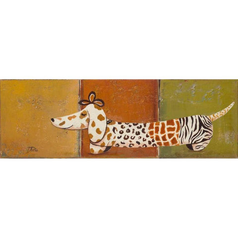 Fashion Puppy I Black Modern Wood Framed Art Print with Double Matting by Pinto, Patricia