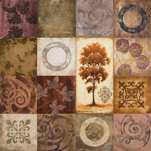 Contemporary Autumn I Gold Ornate Wood Framed Art Print with Double Matting by Marcon, Michael