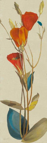 Red Grandiflorum II White Modern Wood Framed Art Print with Double Matting by Loreth, Lanie