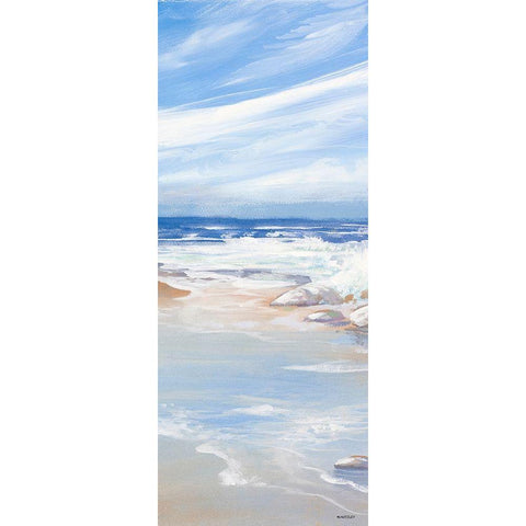 Beach Panel I White Modern Wood Framed Art Print by Kingsley