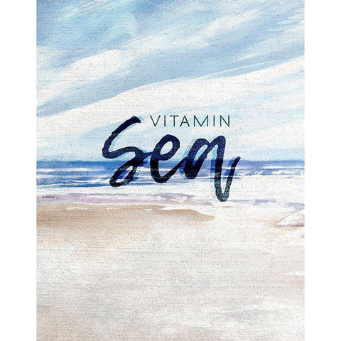 Vitamin Sea White Modern Wood Framed Art Print by Kingsley