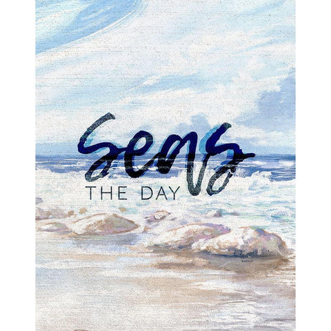 Seas the Day Black Modern Wood Framed Art Print with Double Matting by Kingsley